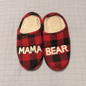 Mama bear buffalo check slippers size 7-8